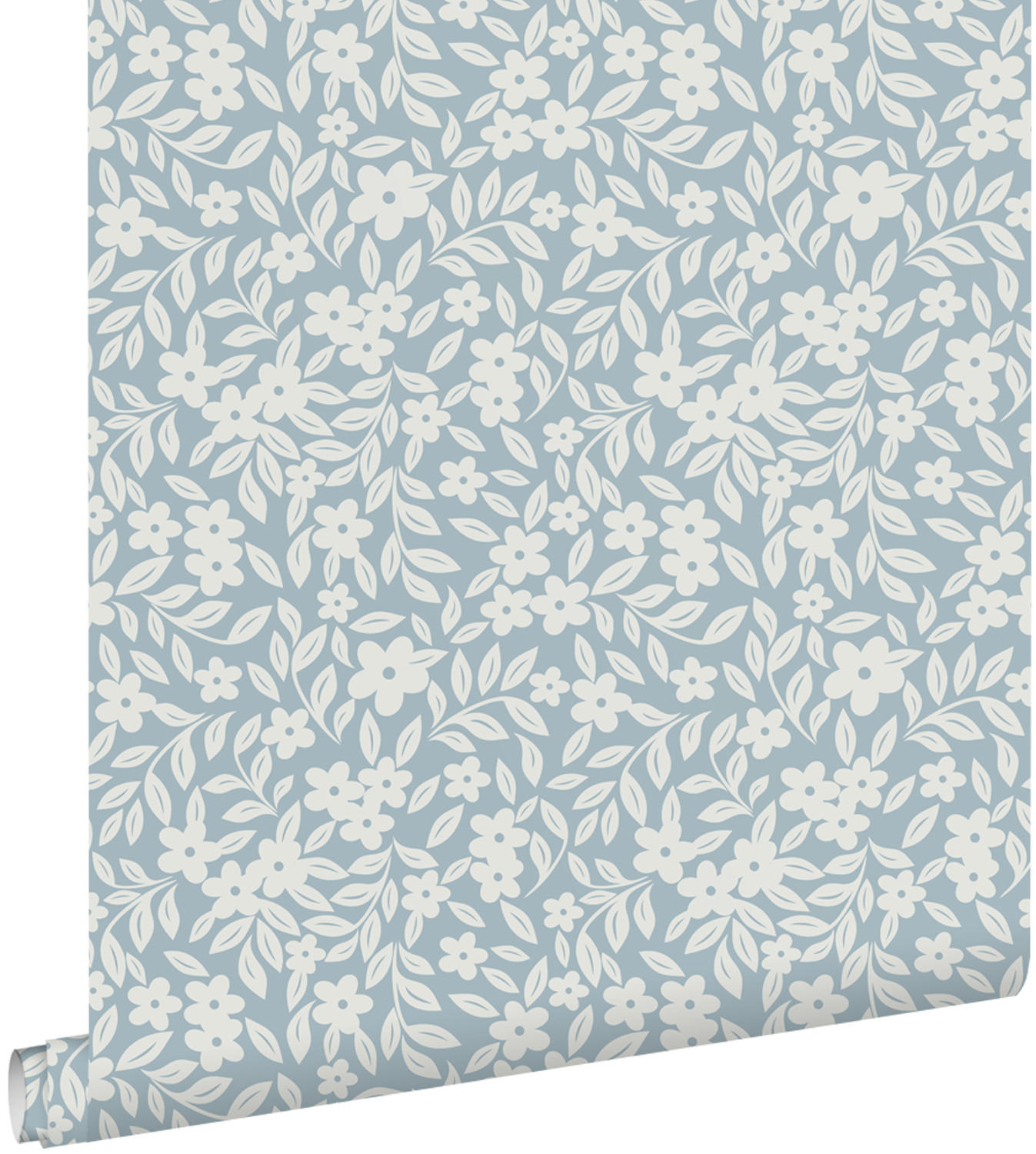 TAPETE Blumen 50 x 900 cm - Blau, Papier (50/0.1cm) - ESTAhome