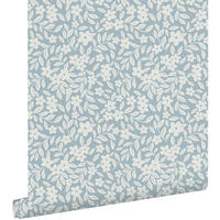 TAPETE Blumen 50 x 900 cm - Blau, Papier (50/0.1cm) - ESTAhome