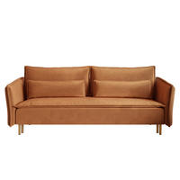 SCHLAFSOFA Ummo Kupferbraun Velours - Goldfarben/Kupferfarben, Textil/Metall (230/88/90cm) - Selsey