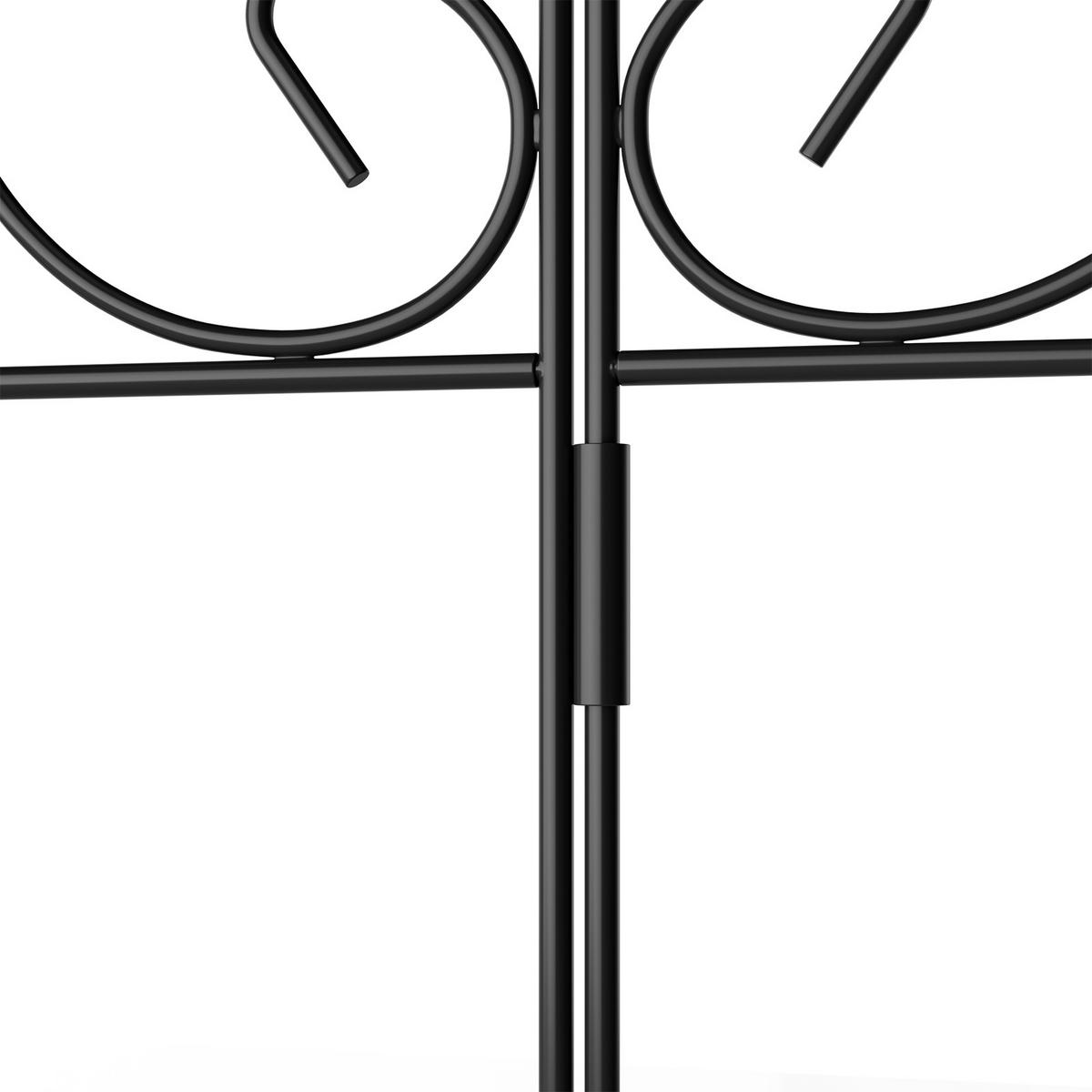 GARTENZAUN Lattenzaun 5Stück aus Metall in Schwarz Abnehmbares Design Robuste Metallkonstruktion je Paneel: 61 cm B × 81.5 cm H - Schwarz, Metall (61cm) - Livingandhome