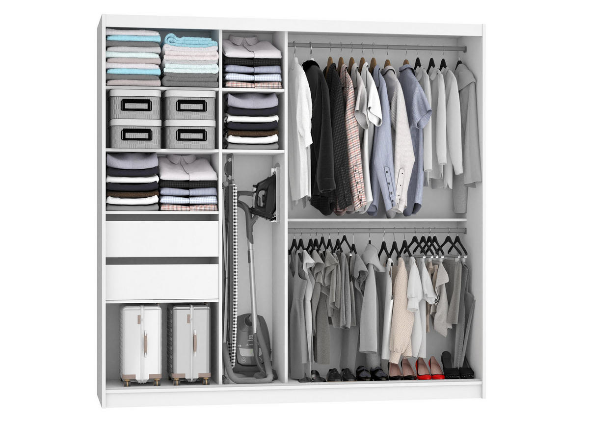 SCHWEBETÜRENSCHRANK Verona ME, Schwarz/Goldbraun Matt, 200 cm, mit Spiegel - Braun, Holz (200/216/60cm) - B BELINI GROUP