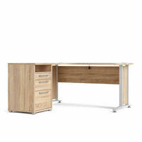 SCHREIBTISCH Eiche Dekor - Eiche Wotan, Holzwerkstoff (150/159/74cm) - ebuy24