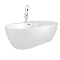 WHIRLPOOL freistehend F29 Armatur AF02 - Weiß, Glas/Kunststoff (90/58/180cm) - AcquaVapore by Sandra Jentho