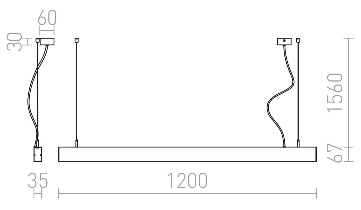 PENDELLEUCHTE PESANTE 35 eloxiertes Aluminium 40 W - Silberfarben, Metall (30/30/120cm) - Rendl