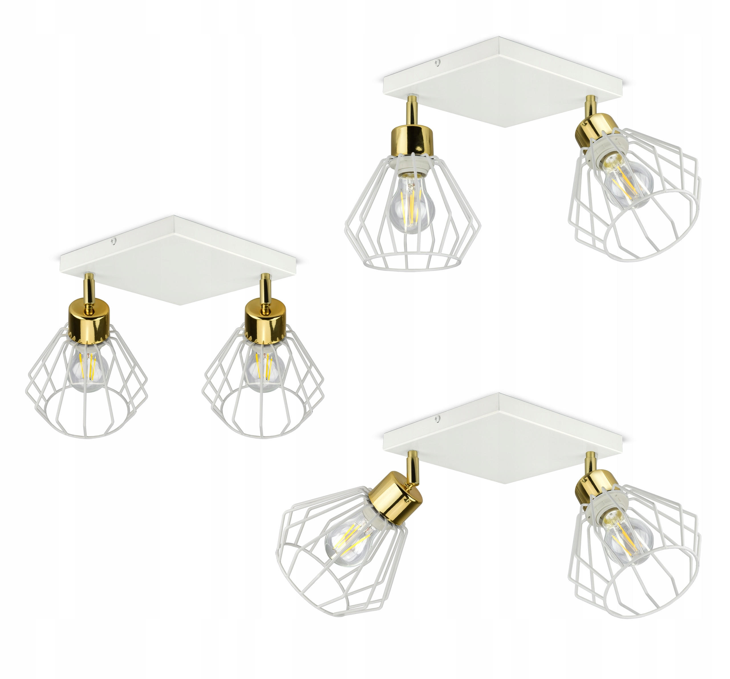 DECKENLEUCHTE LOFT - Goldfarben/Weiß, Metall (35/35/25cm) - kiki design