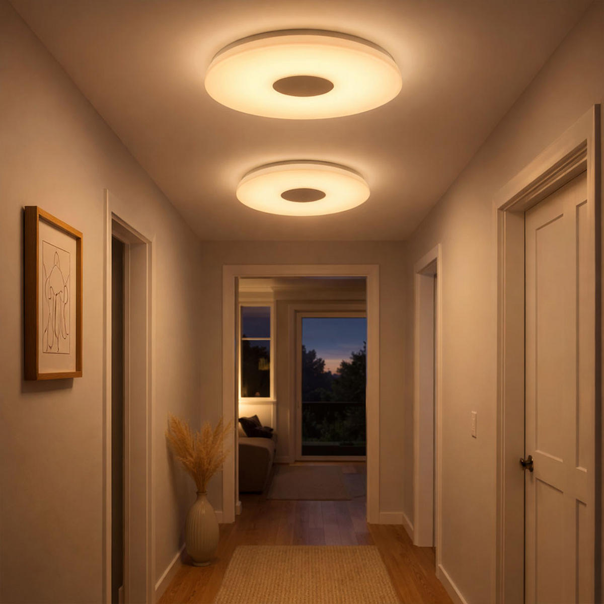 LED DECKENLEUCHTE Augustus Weiß Chrom - Weiß, Metall (37.5/37.5/5.2cm) - Globo Lighting