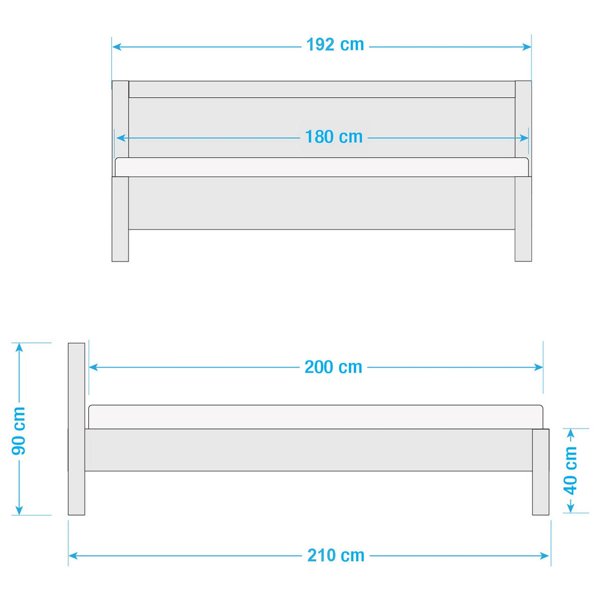 MASSIVHOLZBETT - Sheesam massiv - Sheeshamfarben, Holz (180/200cm) - home24