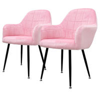 ESSZIMMERSTUHL Samt Pink 2er Set - Pink, Textil (47/83/45cm) - ECD-Germany