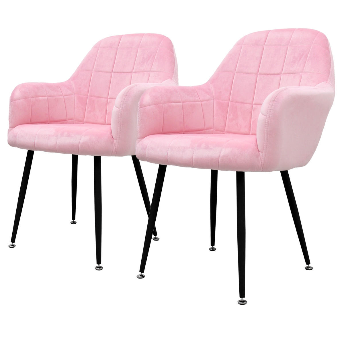 ESSZIMMERSTUHL Samt Pink 2er Set - Pink, Textil (47/83/45cm) - ECD-Germany
