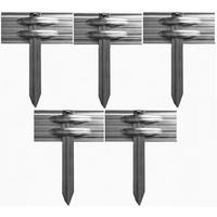 5ER Set Erdanker für Ultra Starke Alu Rasenkanten | Bodenanker Erdnägel - Alufarben, Metall (1/1/1cm) - Green-Split