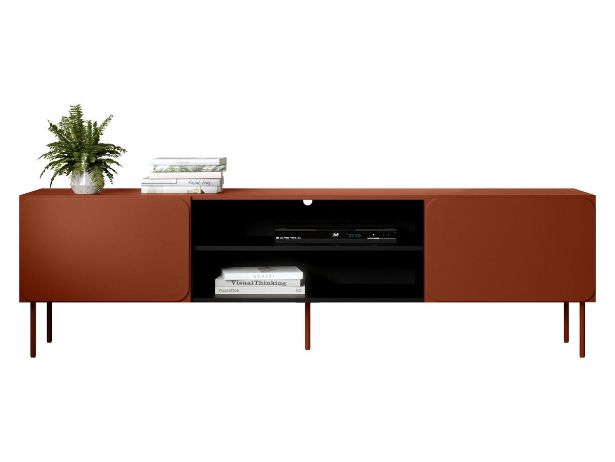 TV-LOWBOARD Rafael 200 EF - Rot, Holzwerkstoff/Metall (200/58/40cm) - MIRJAN24