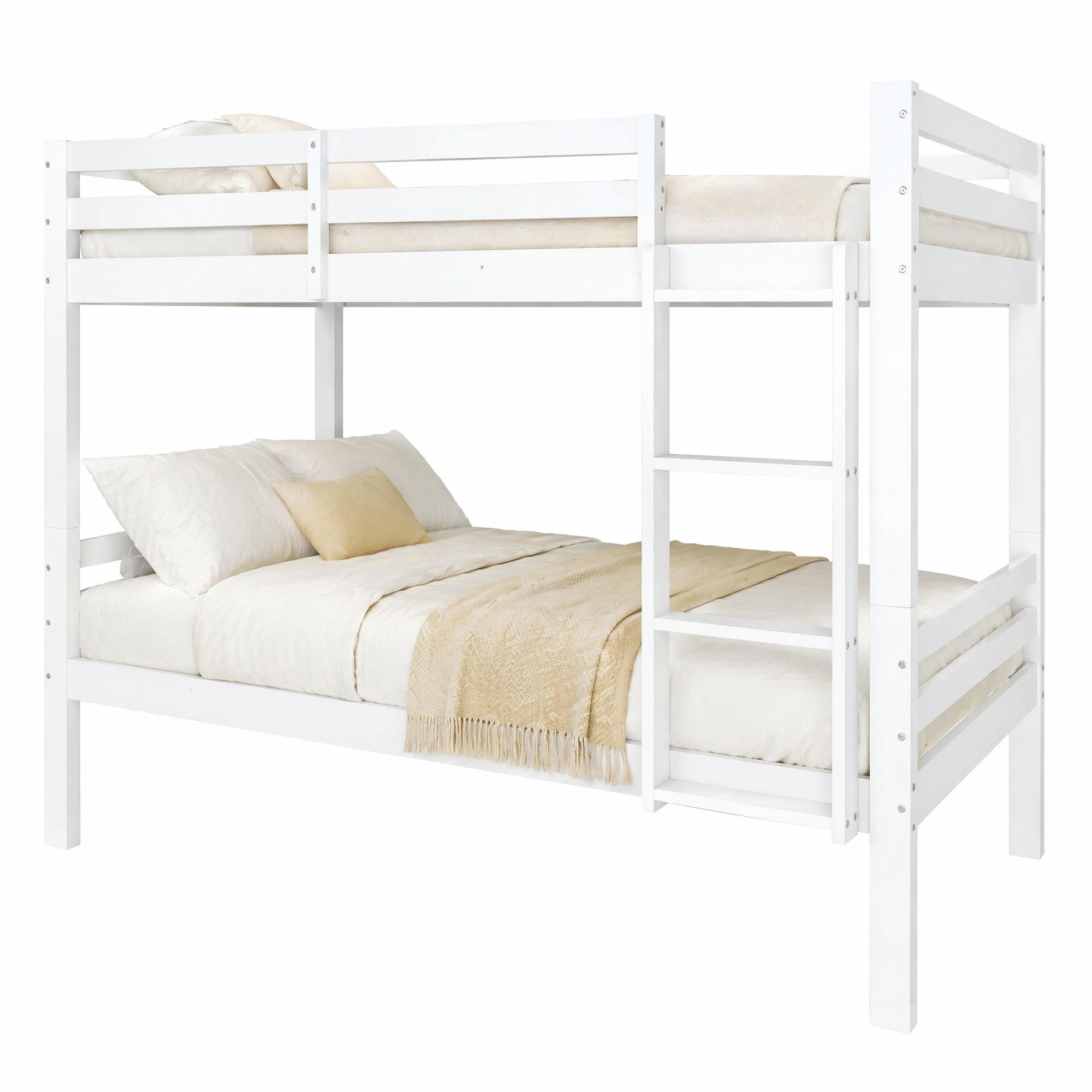ETAGENBETT 90/200 cm in Weiß mit Absturzsicherung und teilbaren Einzelbetten - Weiß, Holzwerkstoff (90/200cm) - OKMYHOME