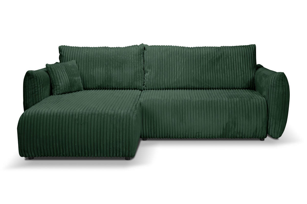ECKSOFA HALLORA - Grün (Tilia 39) - Grün, Holzwerkstoff (257/177cm) - Möblo