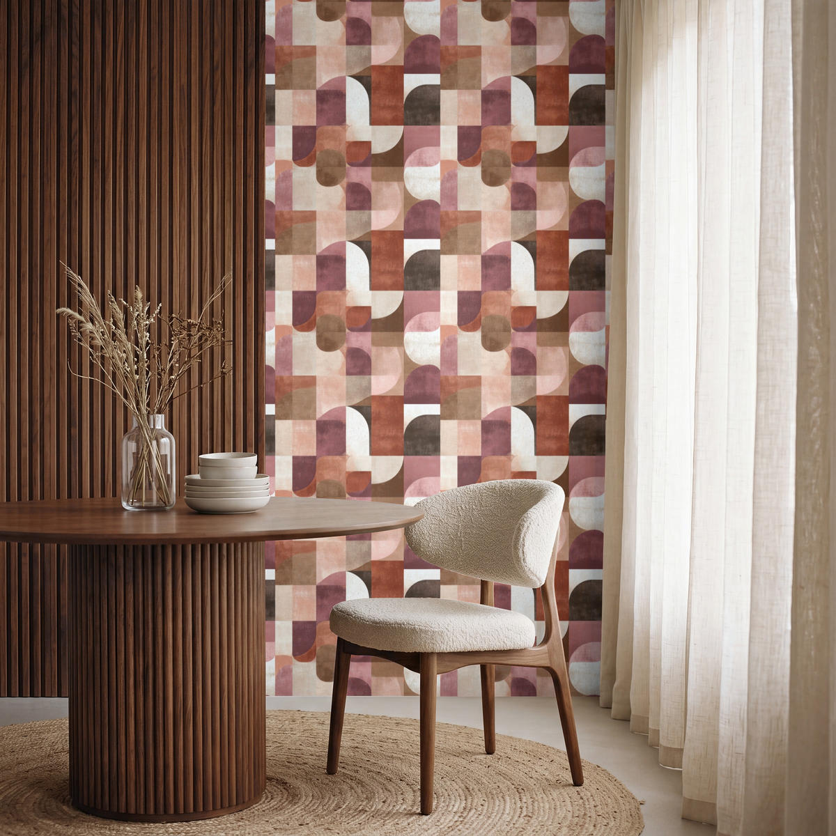 TAPETE - Geometrie - Modern - Retro - 100x200 cm - Multicolor, Papier (100/200cm) - OnlyWow