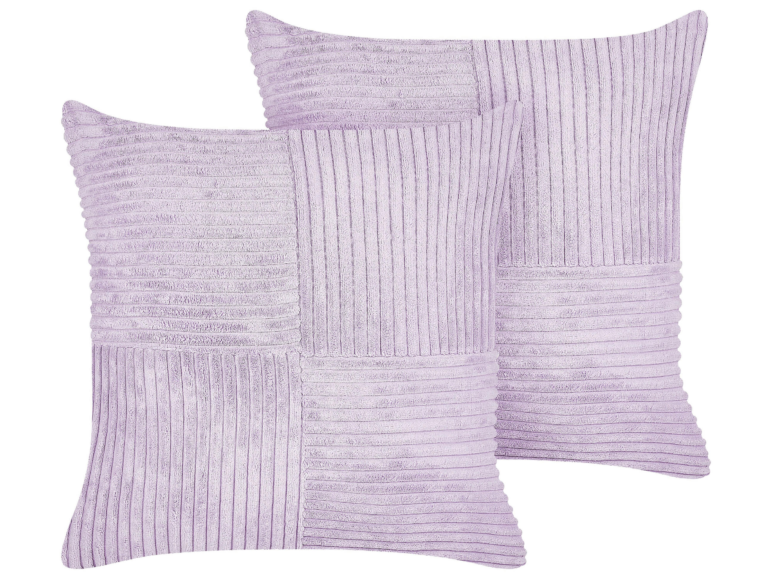 DEKOKISSEN CORD 2er-Set Violett 43/43 cm Millet - Violett, Textil (43/43cm) - Beliani