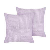 DEKOKISSEN CORD 2er-Set Violett 43/43 cm Millet - Violett, Textil (43/43cm) - Beliani