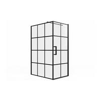 DUSCHWAND - 120cm x 80cm - Aluminium - schwarz - CAPARICA - Schwarz, Metall (120/190cm) - Vente-Unique