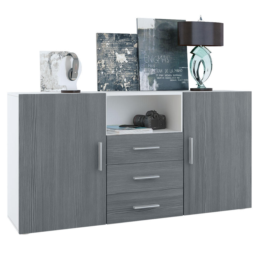 SIDEBOARD Skadu Front in Avola-Anthrazit - Anthrazit, Holzwerkstoff (138.5/71.5/35cm) - Vladon