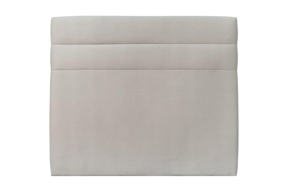 KOPFTEIL Modell Linien – Hellgrauer Samtstoff 200 cm - Beige/Hellgrau, Karton/Holz (200/120/10cm) - Sommeil de Plomb