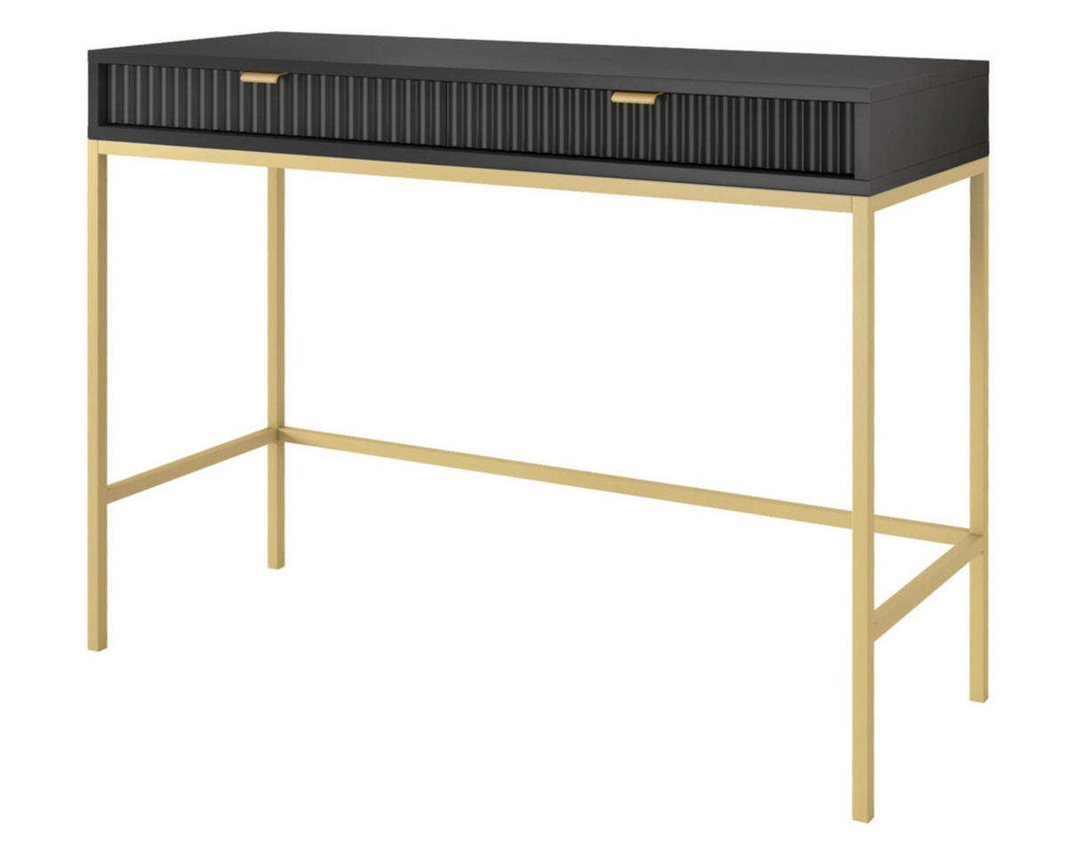 KONSOLENTISCH Vellore Schwarz mit goldenem Gestell - Schwarz, Holzwerkstoff/Metall (50/104/77cm) - Selsey