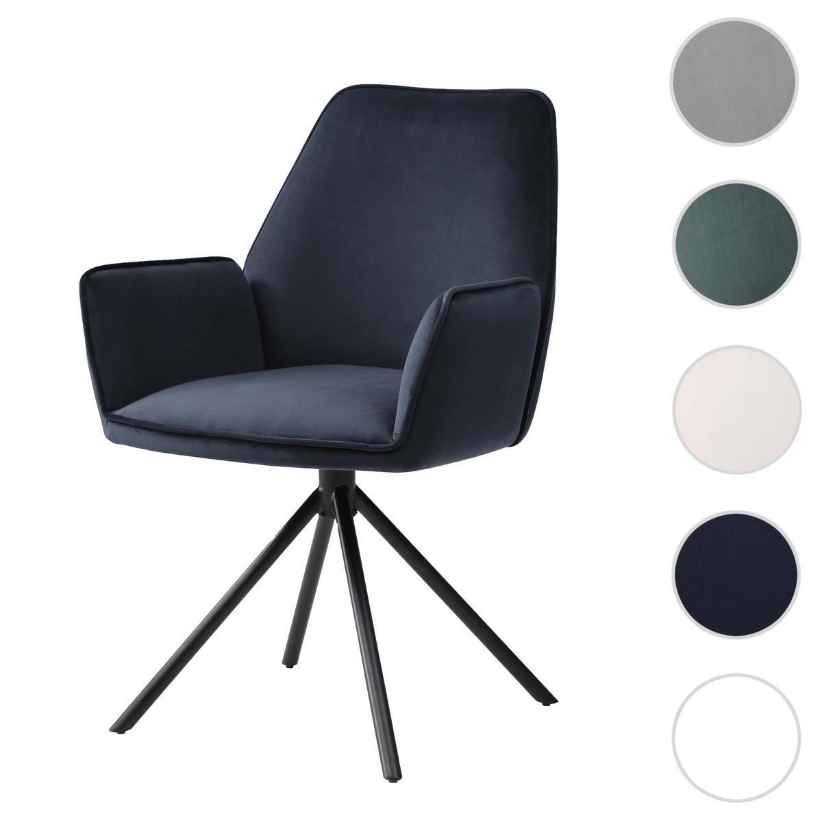 ESSZIMMERSTUHL Anthrazit, Blau, Schwarz - Blau/Anthrazit, Textil (60/86/60cm) - MCW