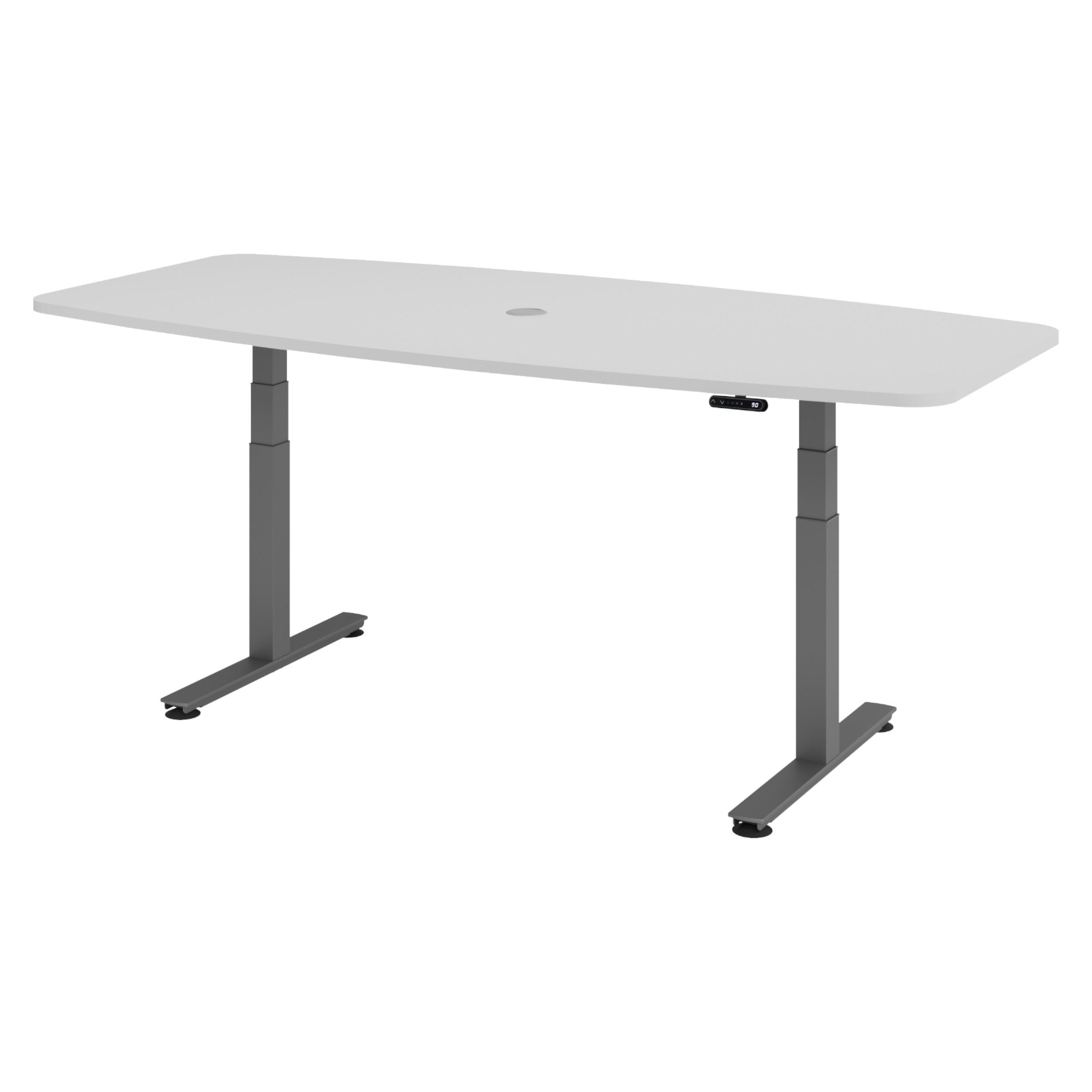 KONFERENZTISCH elektrisch XDSM22 103/220/74 cm in Grau/Graphitfarben - Graphitfarben/Grau, Holzwerkstoff (103/220/74cm) - bümö