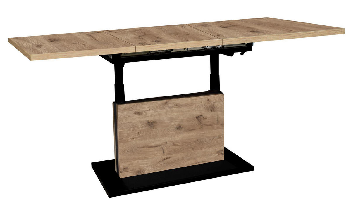 COUCHTISCH Höhenverstellbar Else 3 120x56x70 Holzwerkstoff Viking Oak - Eichefarben/Schwarz, Holzwerkstoff (120/70/56cm) - 58aufmkessel
