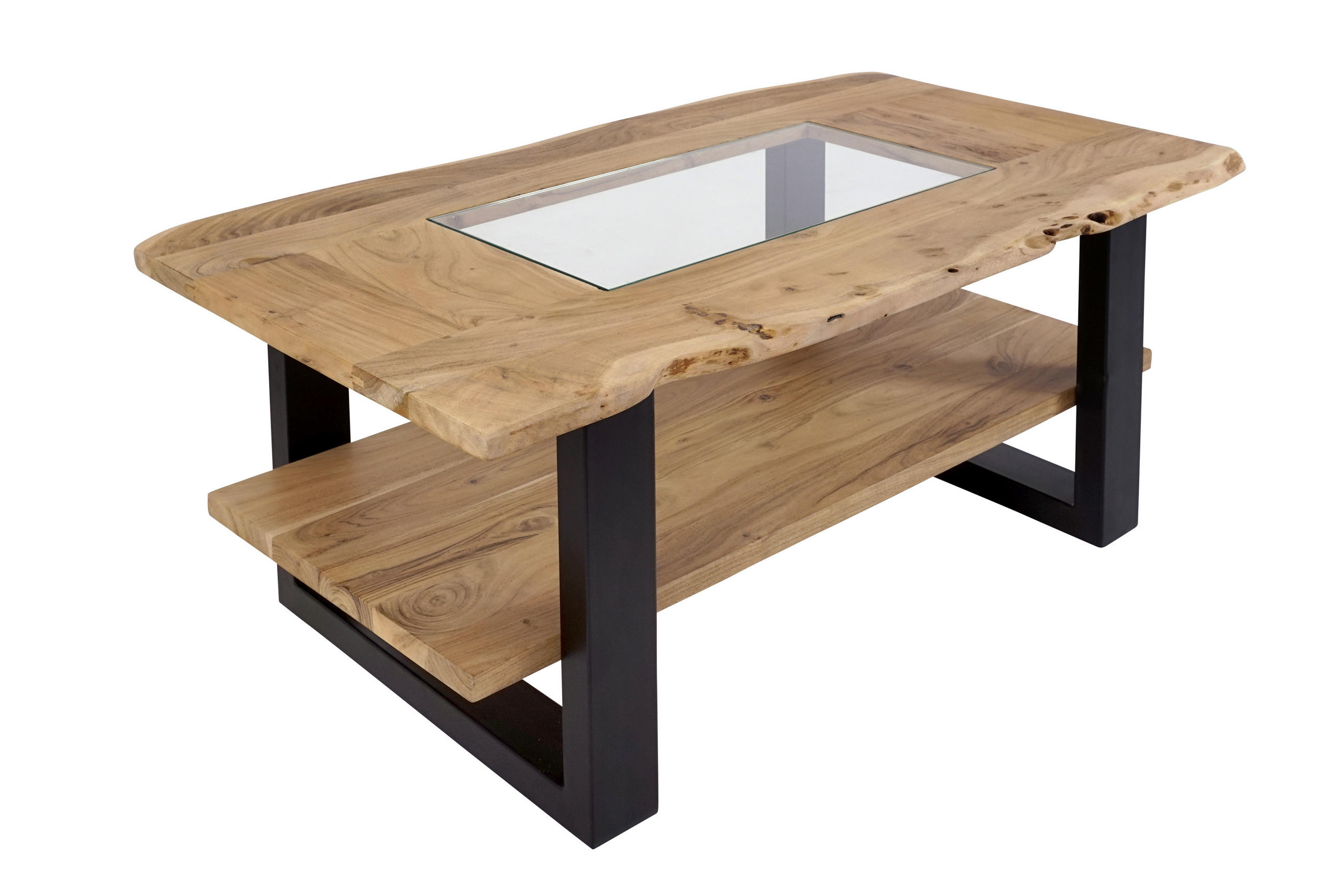 COUCHTISCH PATRICK - Transparent/Beige, Holz/Metall (65/115/46cm) - SAM