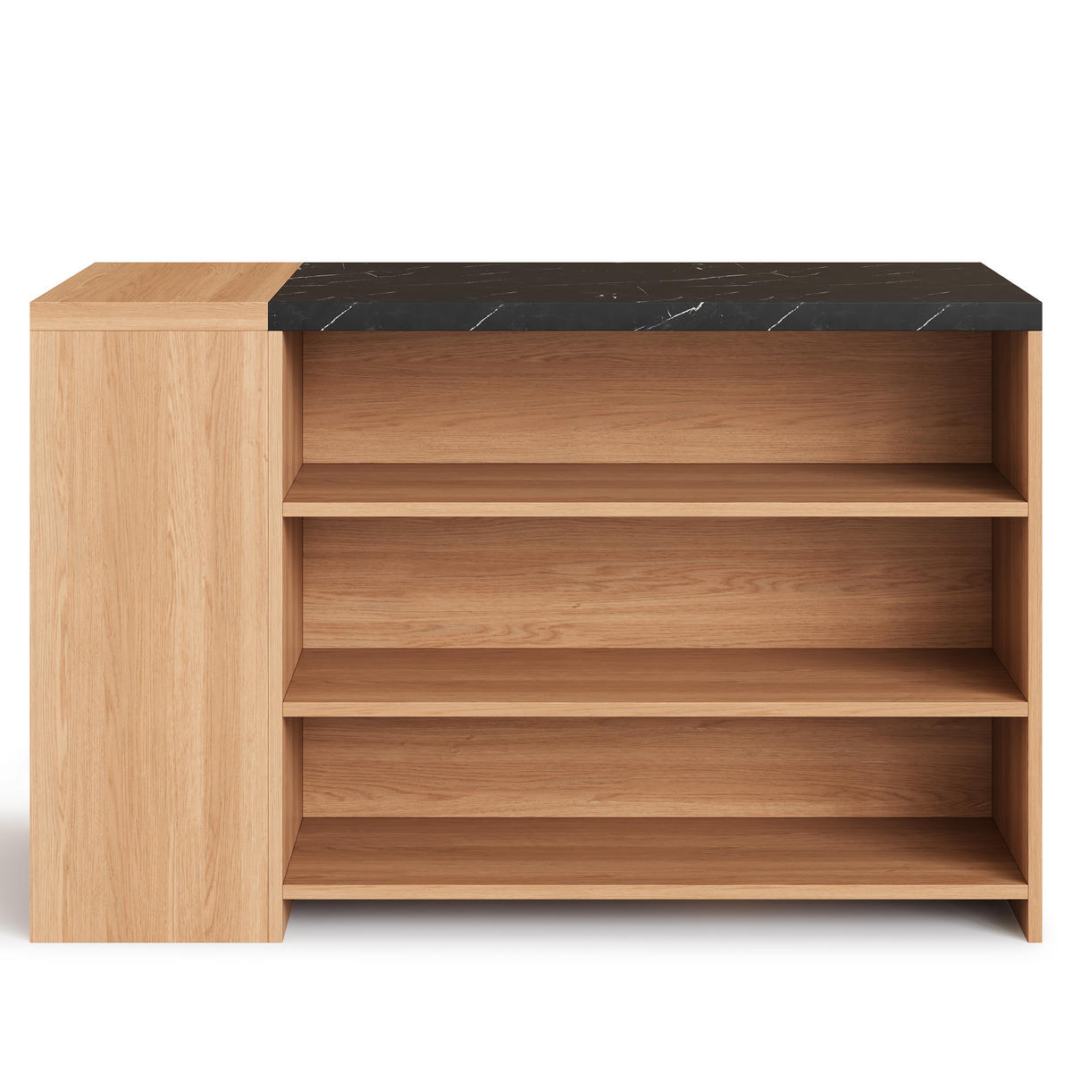KÜCHENINSEL 140/60/90 cm Natur mit 5 Ebenen Stauraum und 1 Schublade - Naturfarben, Holz/Holzwerkstoff (140/90/60cm) - Oxeza