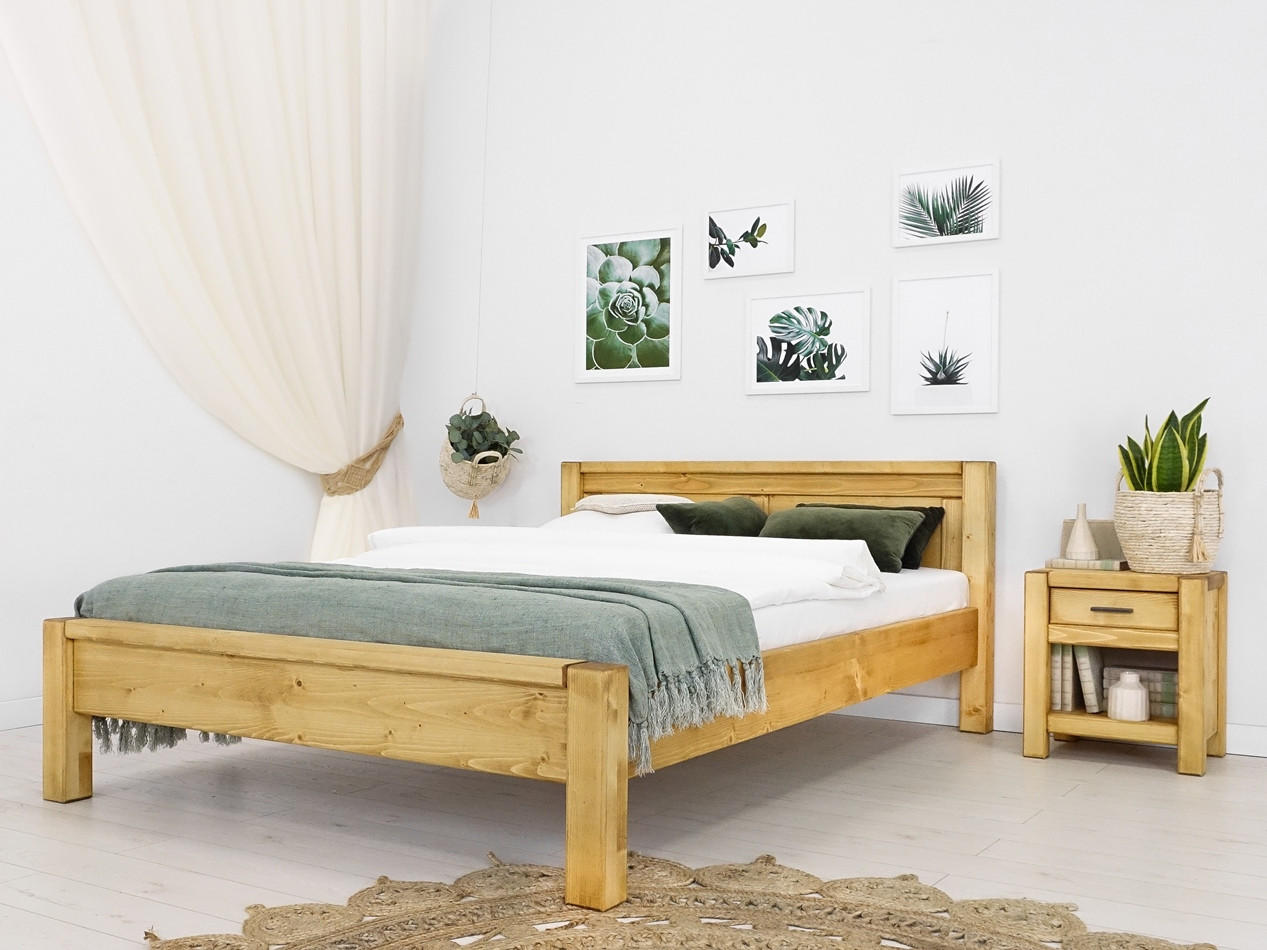 BETT aus Massivholz Sara - Honig, Holz (90/200cm) - Seart