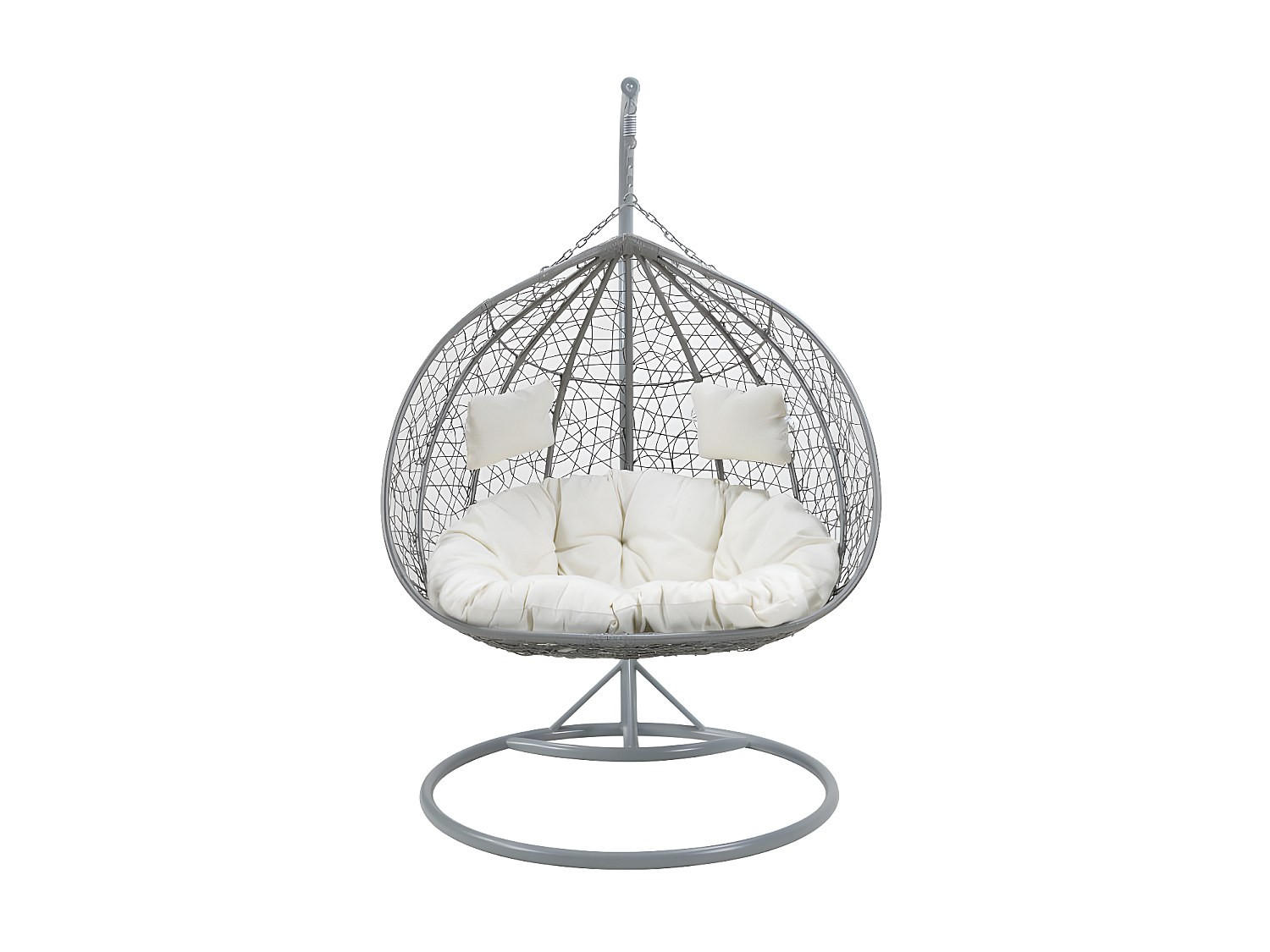 HÄNGESESSEL - 2 Personen - Harz - Grau - - Grau, Kunststoff (120/200/120cm) - Vente-Unique