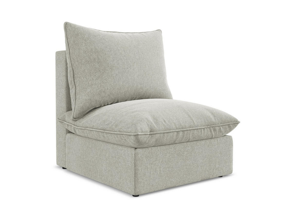 SOFAELEMENT Samt Stoff Grau - Hellgrau/Schwarz, Holzwerkstoff/Kunststoff (75/77/90cm) - Makamii