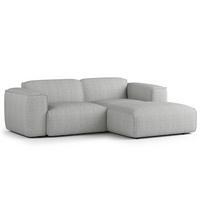ECKSOFA mit XL-Longchair - Hellgrau/Schwarz, Kunststoff/Textil (260/171cm) - home24