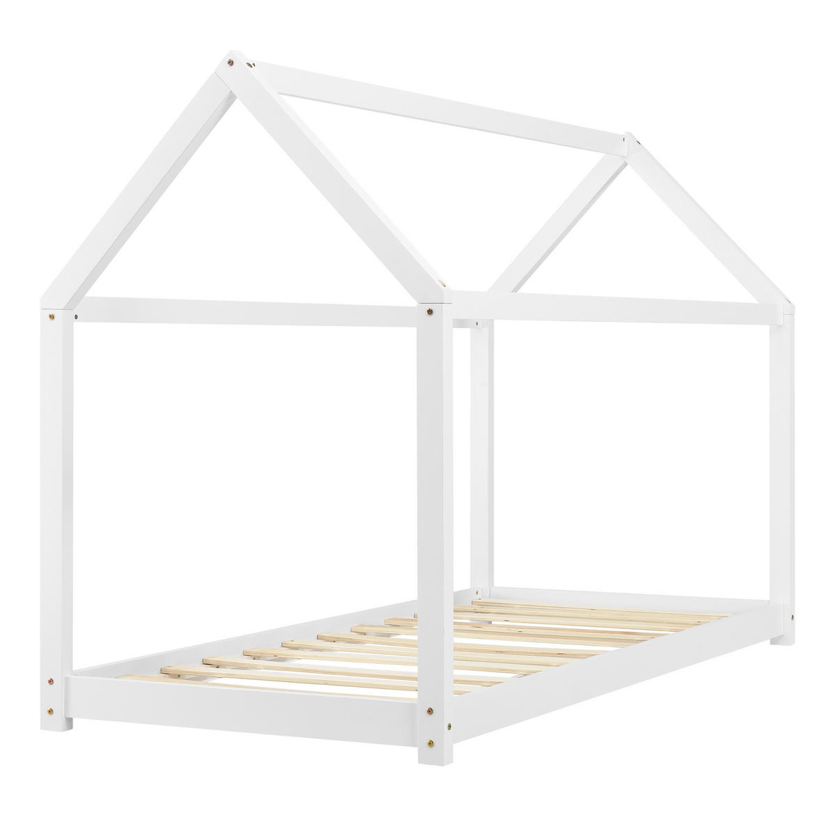 HAUSBETT Netstal - Weiß, Holz (90/200cm) - [en.casa]