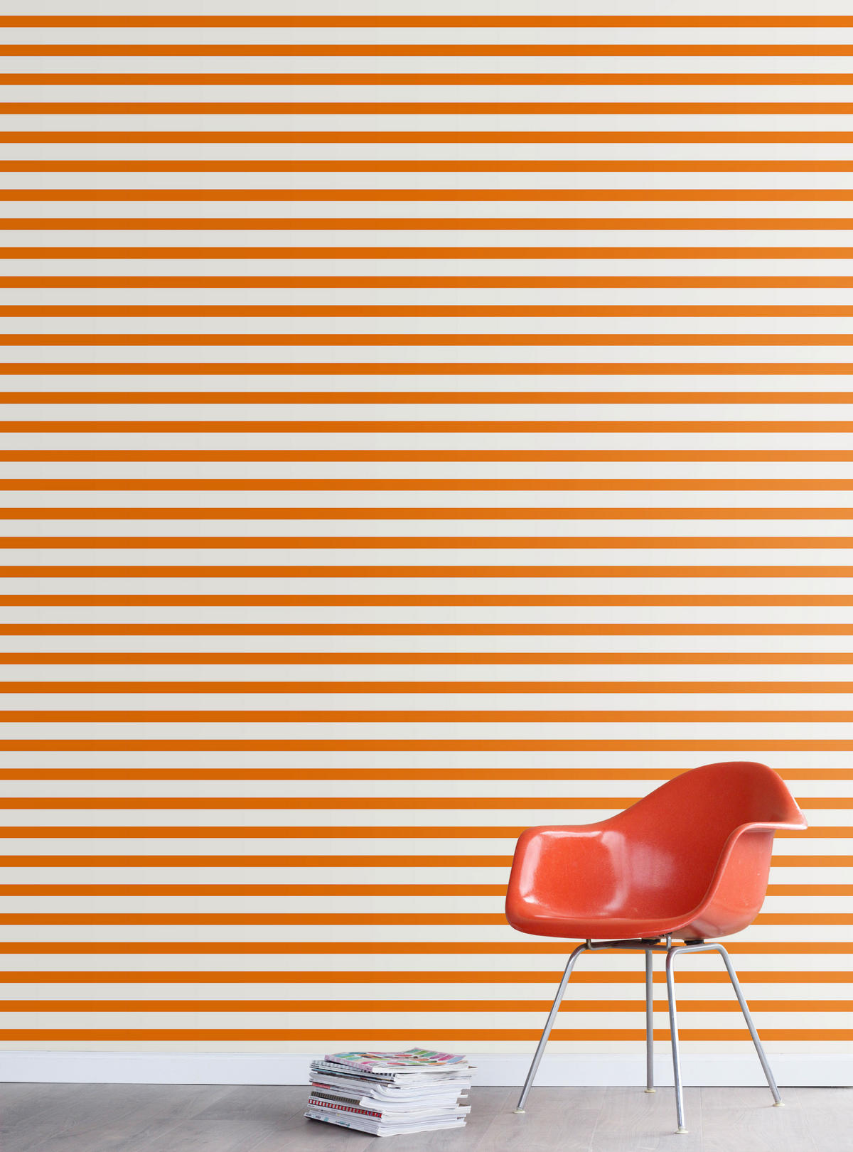 TAPETE Streifen 53 cm x 10.05 m - Orange, Papier (53/0.1cm) - ESTAhome