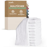 SPUCKTUCH- Baby Mulltücher 70x70 cm – 10er Set Spucktücher aus 100% Baumwolle, Extrem Saugstark - weiß - Weiß, Textil (70/70cm) - Laleni