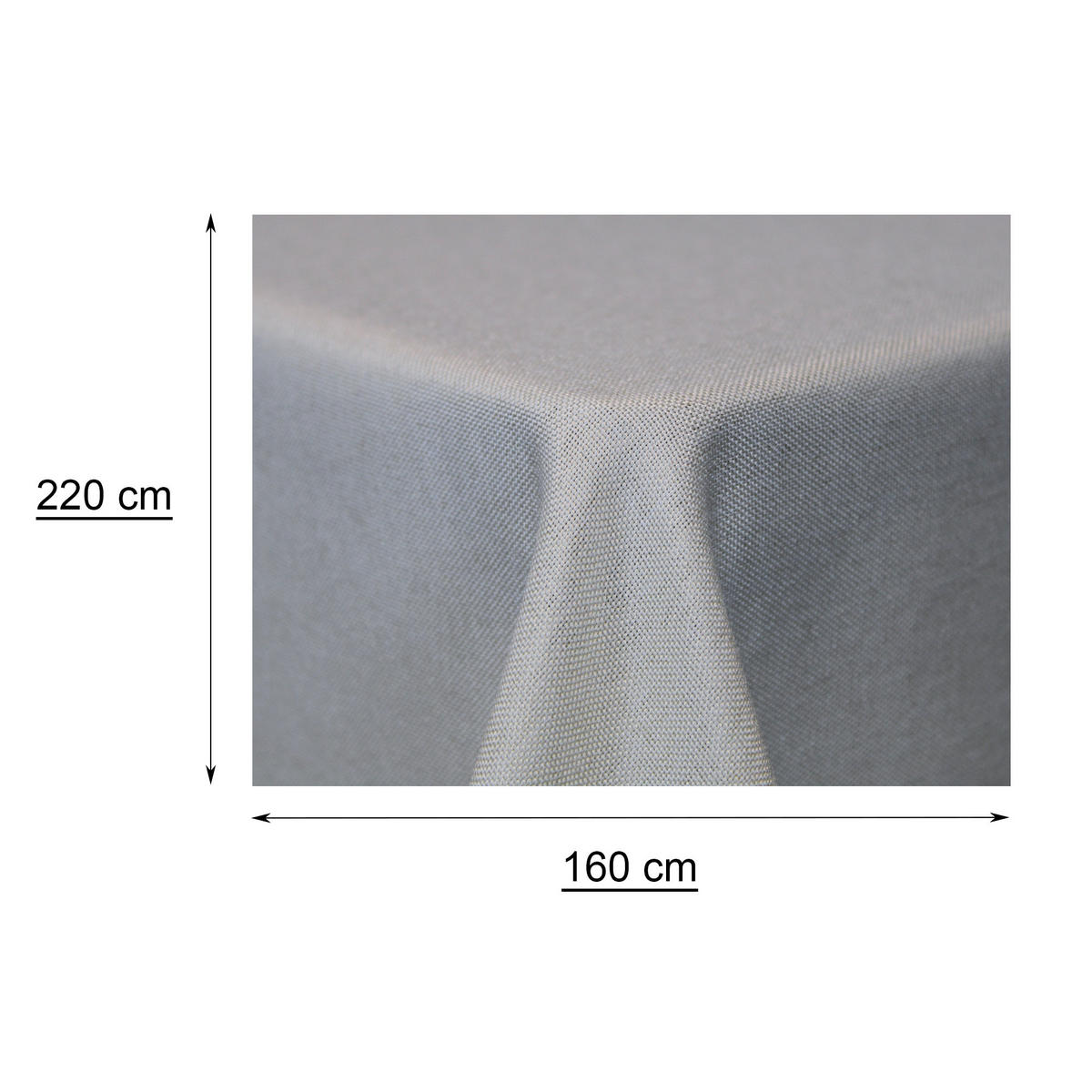 TISCHDECKE Leinenoptik 160/220 cm rechteckig Silber - Silberfarben, Textil (160/220cm) - TiborTex