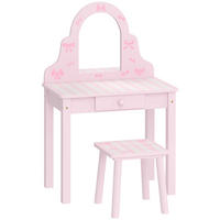 KINDER-SCHMINKTISCH-SET MDF Acryl Rosa - Rosa/Weiß, Holz/Holzwerkstoff (34/82/55cm) - AIYAPLAY