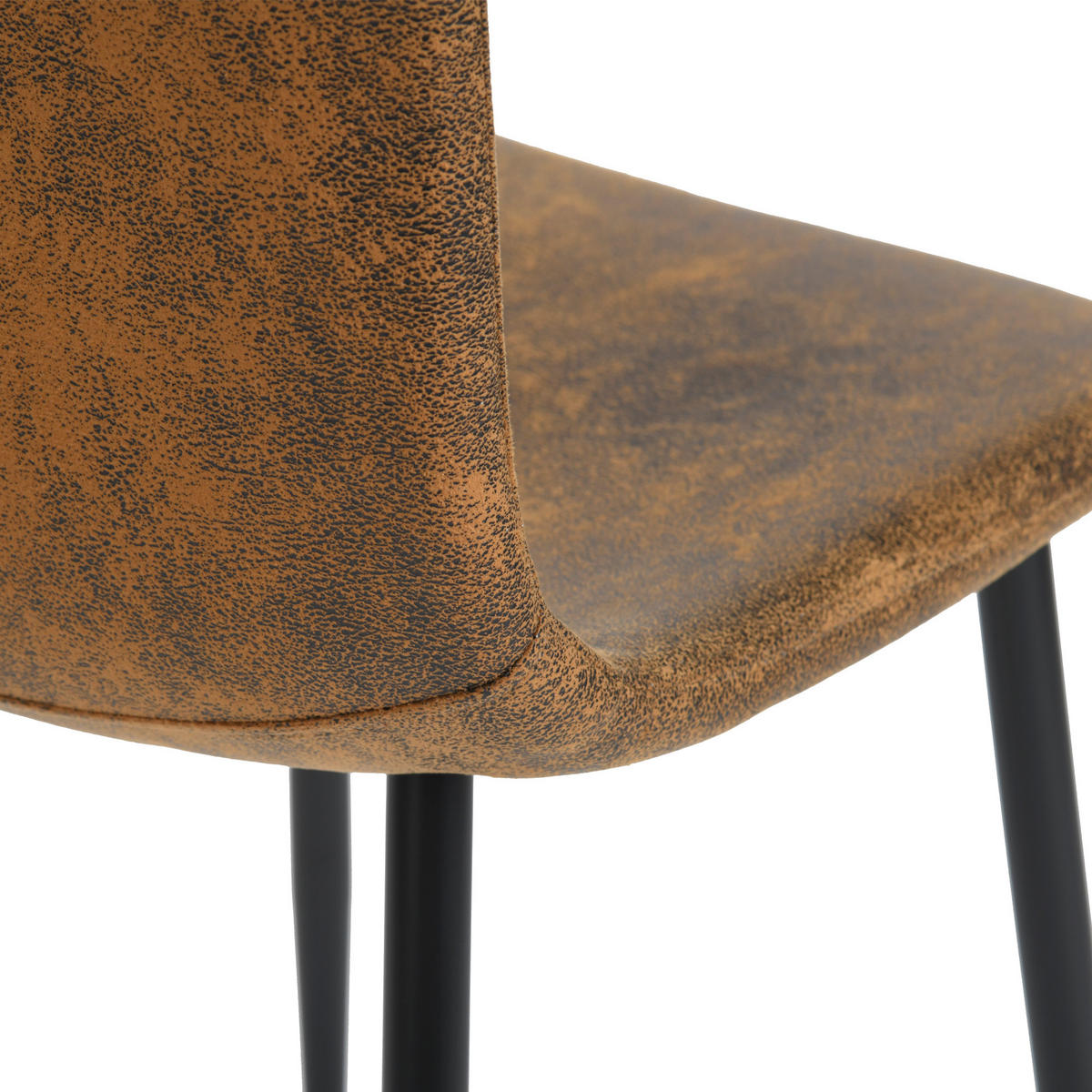 ESSZIMMERSTUHL 4er-Set in Braun Wildleder-Optik Vintage-Design - Schwarz/Braun, Holzwerkstoff/Textil (44/87/54cm) - Urban Meuble