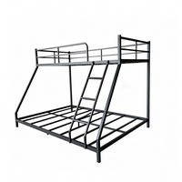 ETAGENBETT 140x200 cm in Schwarz mit Metallrahmen und 2 Schlafplätzen - Schwarz, Metall (140/200cm) - IVMEU