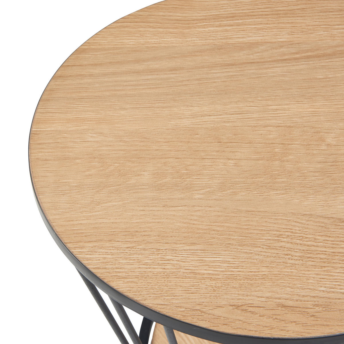 BEISTELLTISCH Fossbergom - Eichefarben/Schwarz, Holzwerkstoff/Metall (40/40/62cm) - [en.casa]