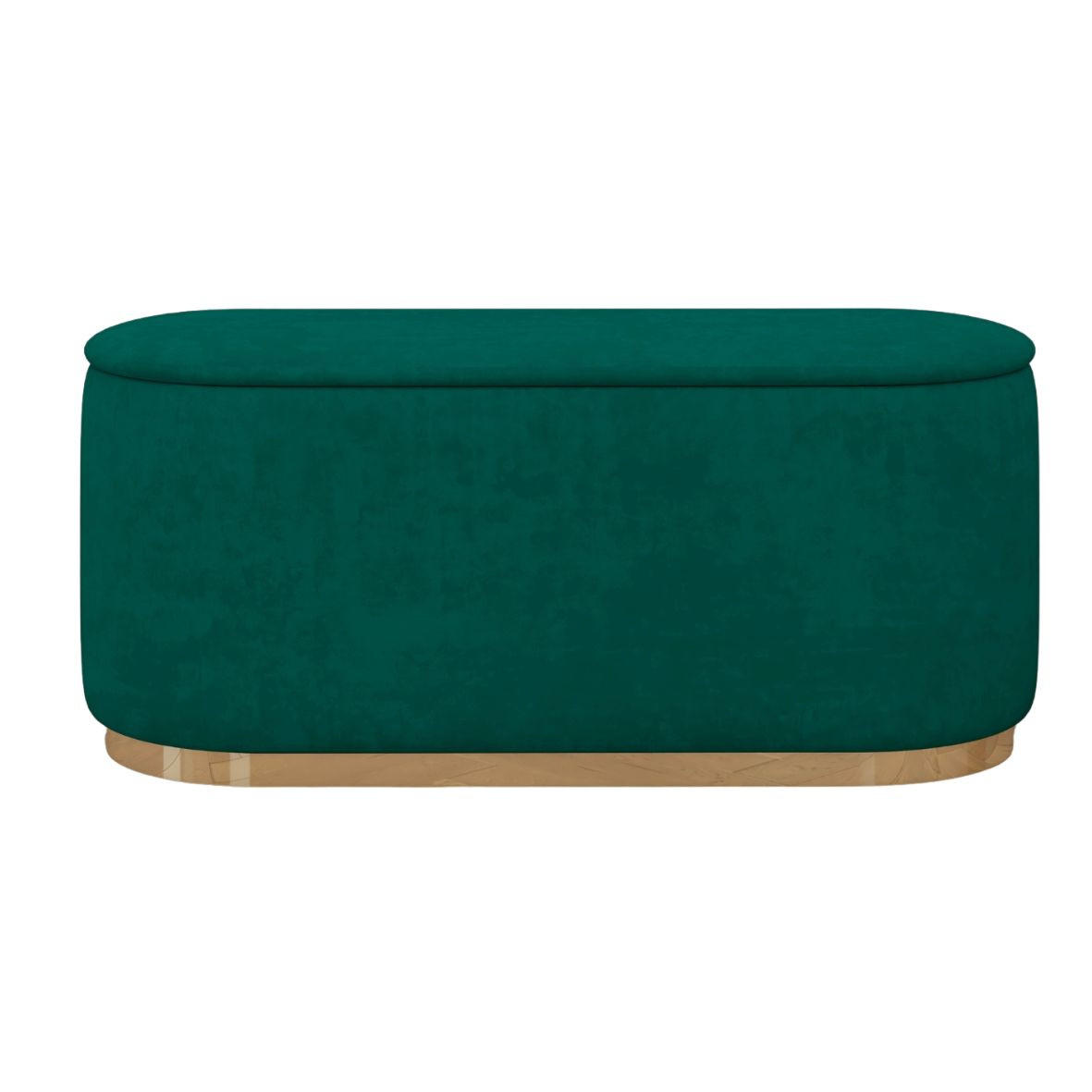 POUF Scarlett mit Stauraum, goldene Basis, 110/47/45 cm, Grün - Goldfarben/Grün, Holzwerkstoff/Textil (110/47/45cm) - Dancan