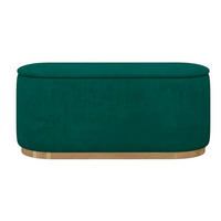 POUF Scarlett mit Stauraum, goldene Basis, 110/47/45 cm, Grün - Goldfarben/Grün, Holzwerkstoff/Textil (110/47/45cm) - Dancan