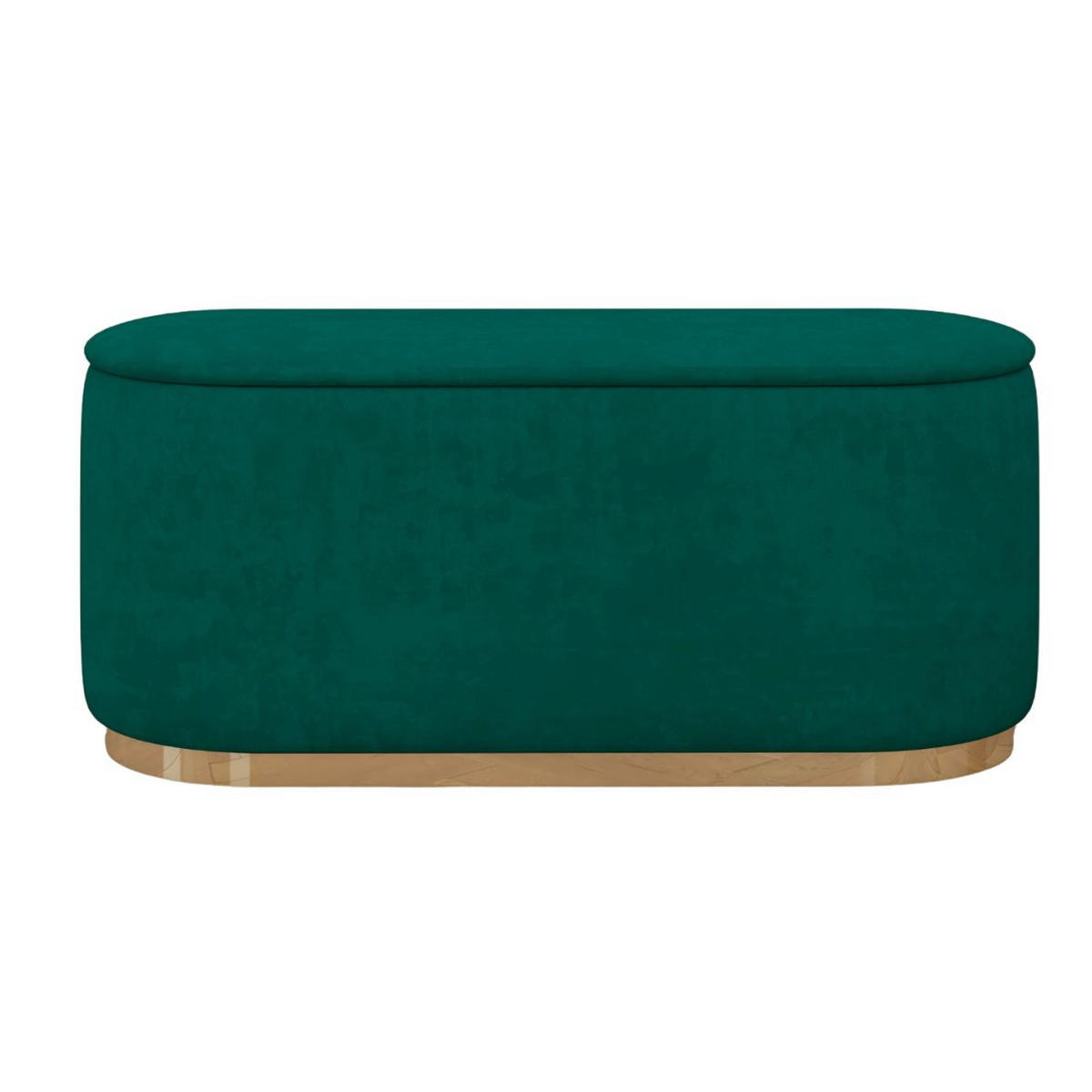 POUF Scarlett mit Stauraum, goldene Basis, 110/47/45 cm, Grün - Goldfarben/Grün, Holzwerkstoff/Textil (110/47/45cm) - Dancan