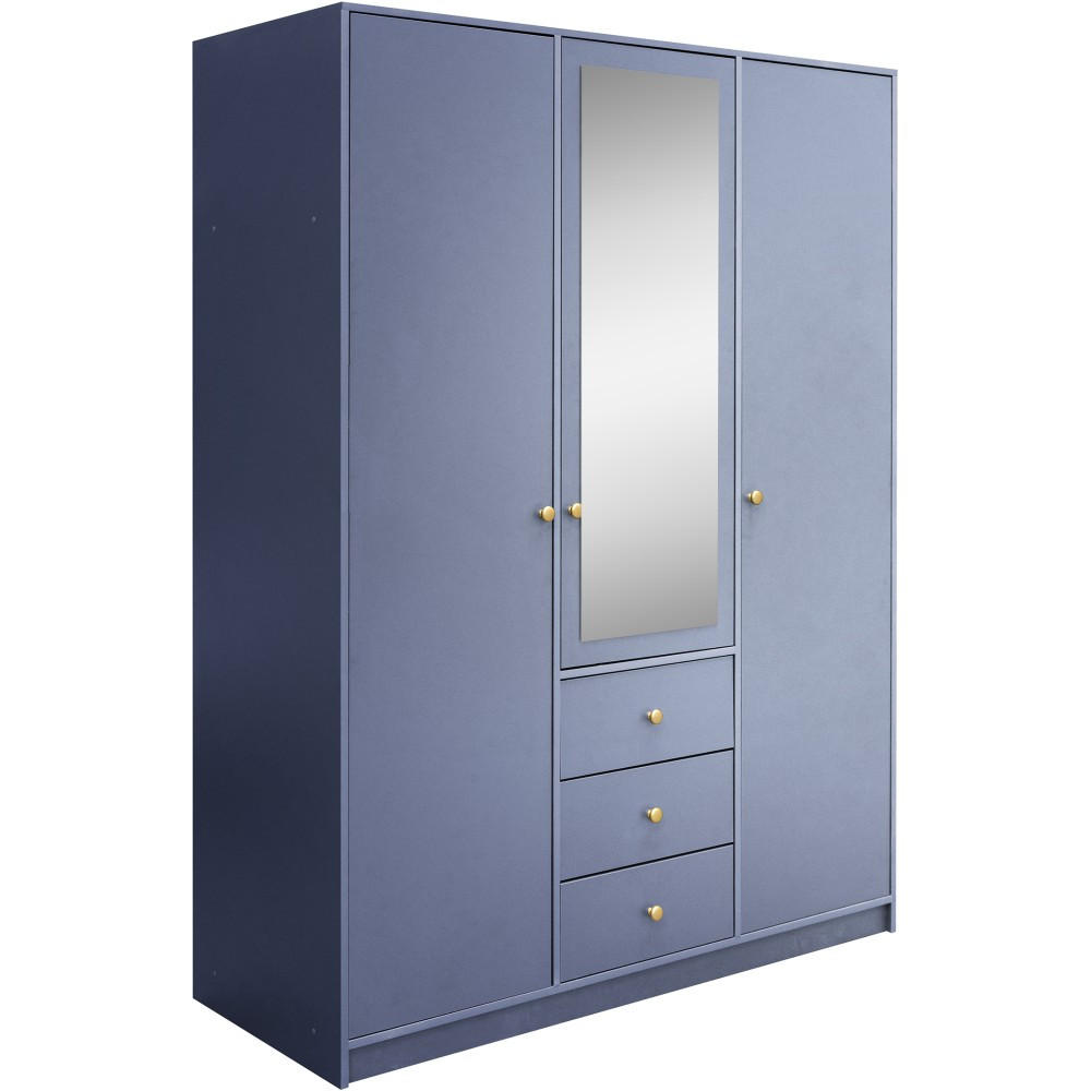 Beautysofa Drehtürenschrank Blau 150x200x57.5 cm