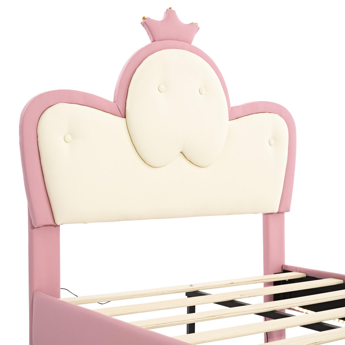 KINDERBETT 90/200 cm Rosa + Weiß - Pink/Weiß, Kunststoff