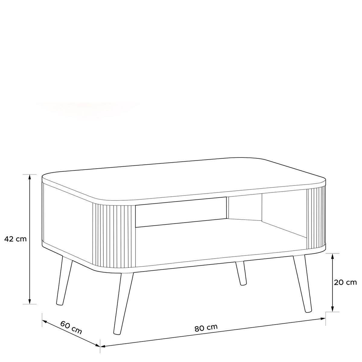 COUCHTISCH PURA, Cremefarbig - Creme/Schwarz, Holzwerkstoff/Metall (60/80/52cm) - KONSIMO®