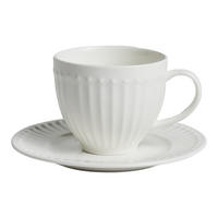 TASSE MIT UNTERTASSE Carrina - Weiß, Keramik (0.12L) - home&you