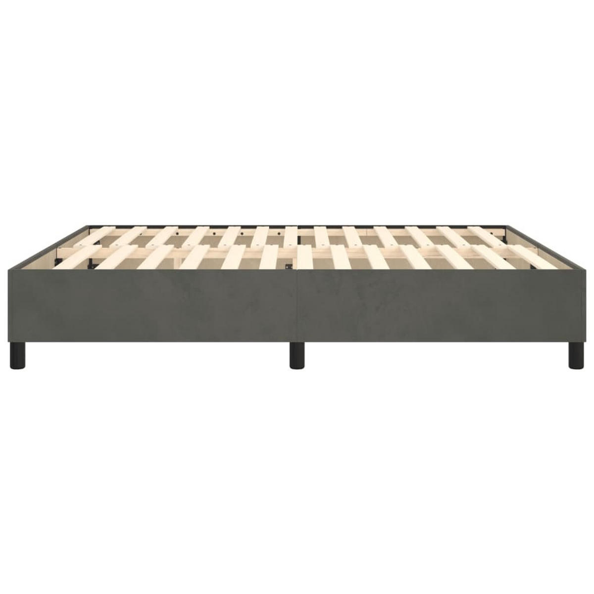 BETTGESTELL Dunkelgrau 180/200 Cm Samt - Grau, Holzwerkstoff (180/200cm) - vidaXL