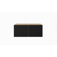 LOWBOARD LIVO 100/41/40 cm, Hängender TV-Schrank Eiche Artisan - Schwarz/Eiche Artisan, Holzwerkstoff (100/41/40cm) - MASSENO